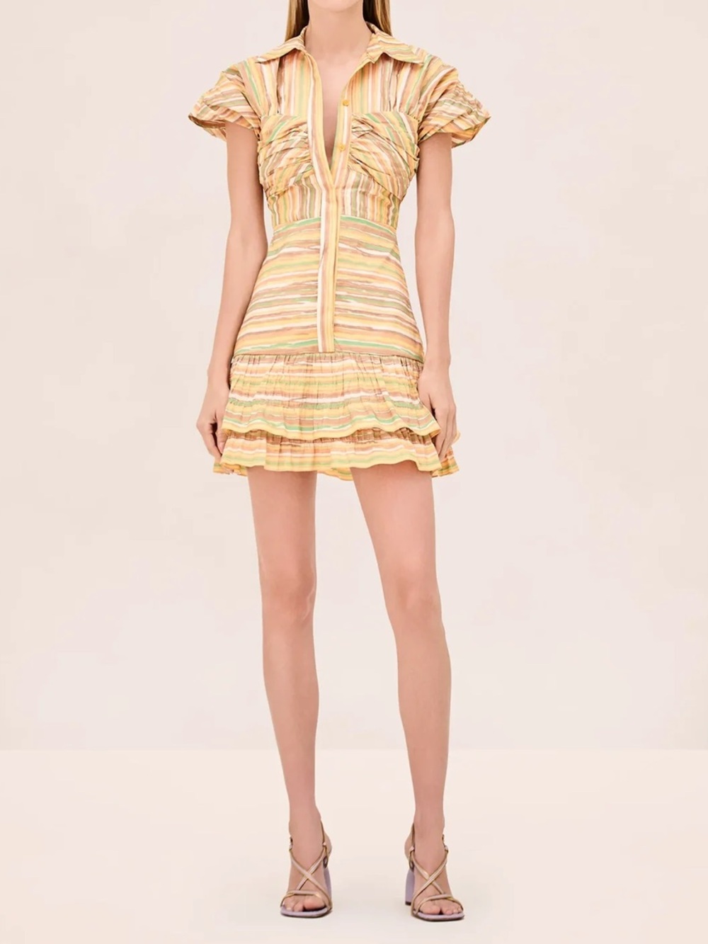 Alexis Lera Striped Yellow Mini Dress